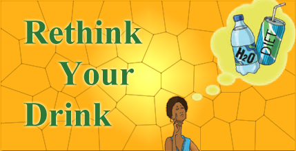 Image with text that says: Rethink your drink