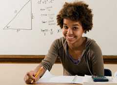 African American female in classroom