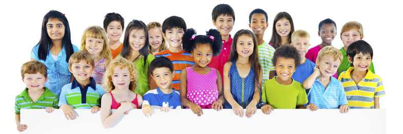 photo of a diverse group of children