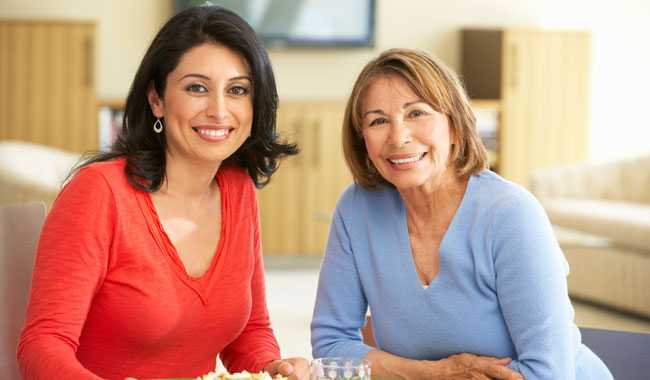 Two women having lunch