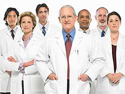 standing group of 7 doctors