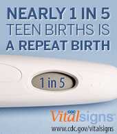Nearly 1 in 5 teen births is a repeat birth