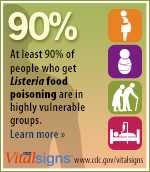 At least 90% of people who get Listeria food poisoning are in highly vulnerable groups. Learn more.