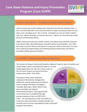 Core State Violence and Injury Prevention Program (Core SVIPP) fact sheet cover