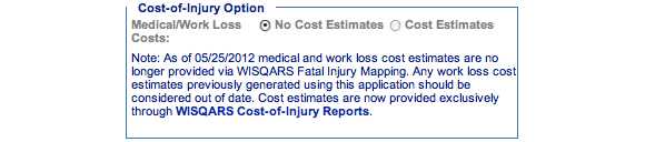 This is an image of the Cost of Injury Option section. 