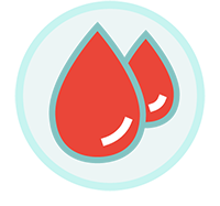 	Illustration of two drops of blood