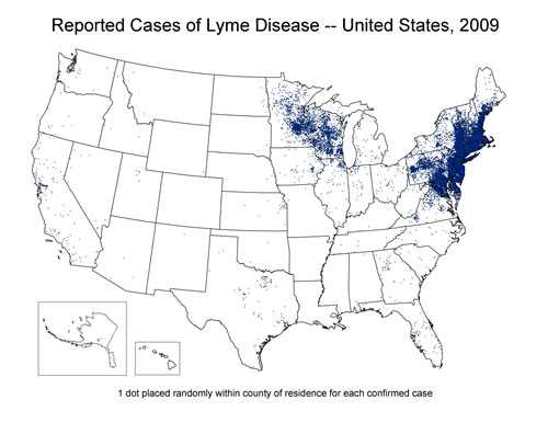 Reported Cases of Lyme Disease 2009