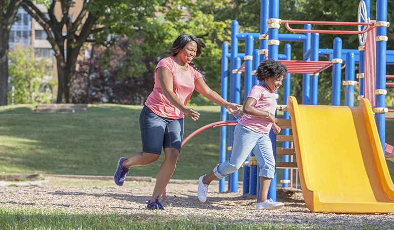 Make your city your gym by playing tag at a playground