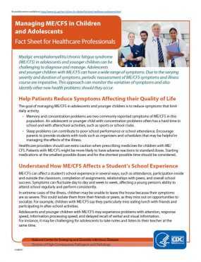 Managing ME/CFS in Children and Adolescents Fact Sheet for Healthcare Professionals