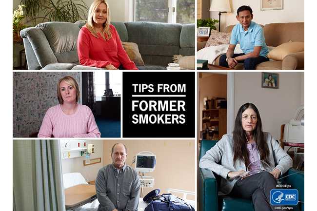 graphic showing multiple frames of former smokers