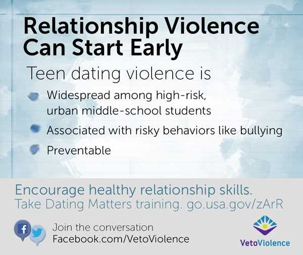 Teen dating violence starts early, so prevention must start earlierâ€”before youth start dating.