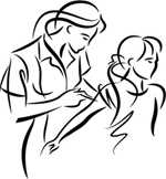 graphic depicting a person receiving a shot