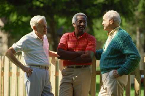 Three elderly men