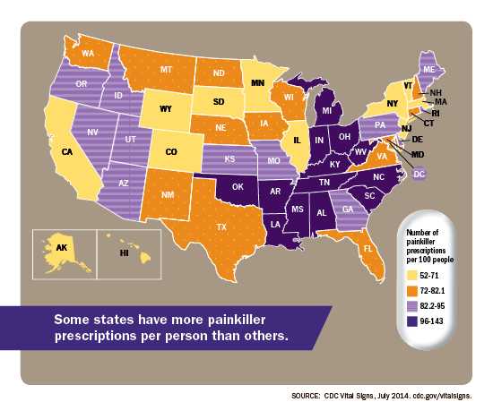 Health care providers in some states prescribed far more painkillers than those in other states.