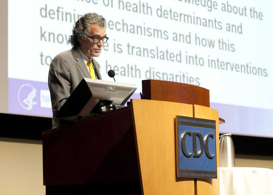 Eliseo J. PÃ©rez-Stable, MD speaking at the 2016 public health ethics forum