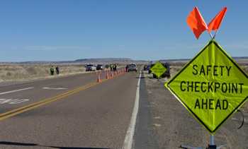 	Photo: Road checkpoint sign