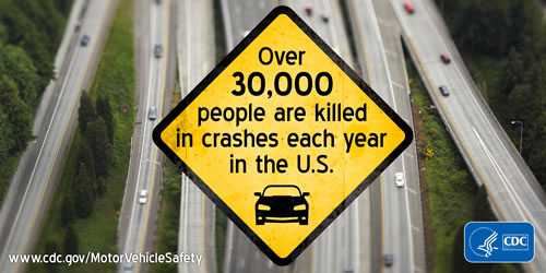 Over 30,000 people are killed in crashes each year in the U.S.