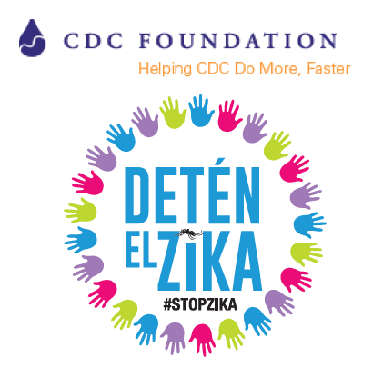 CDC Zika Response Partners logos, CDC Foundation, Detén el Zika (Stop Zika)
