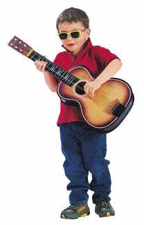 5 year old playing guitar