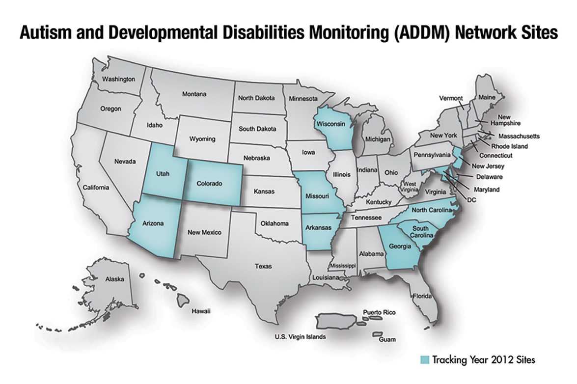 ADDM Network Sites 2012 - Arizona, Arkansas, Colorado, Georgia, Maryland, Missouri, New Jersey, North Carolina, South Carolina, Utah, Wisconsin