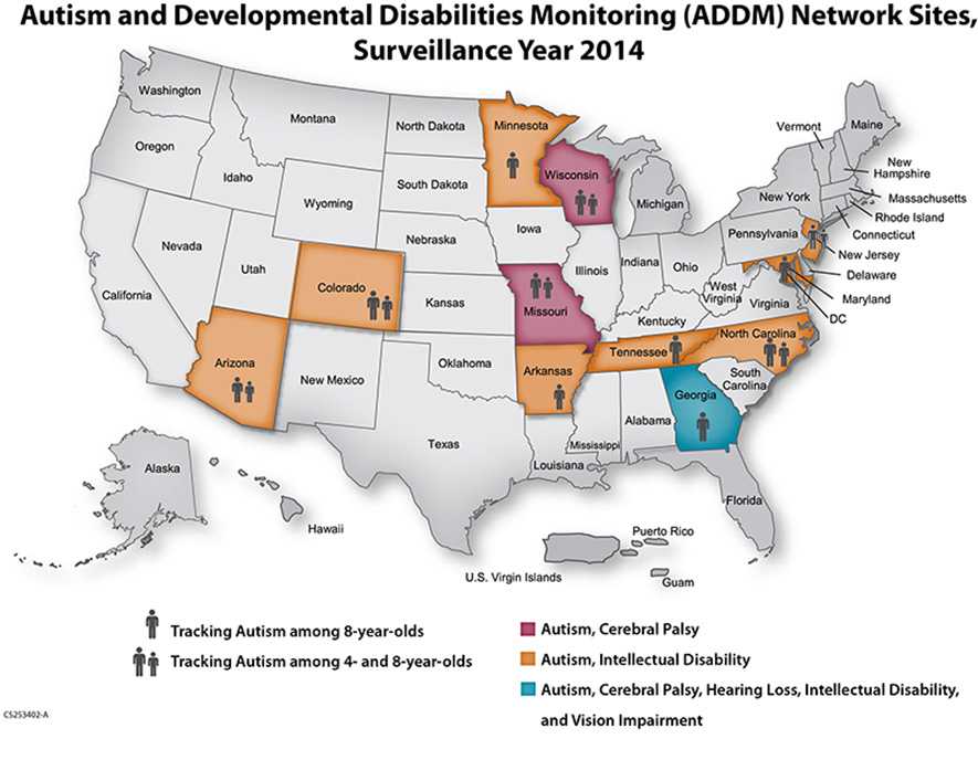Autism and Developmental Disabilities Monitoring (ADDM) Network Sites, 2014