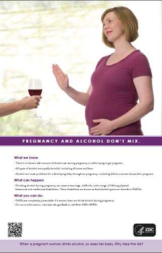 Poster-Pregnancy and Alcohol Don't Mix