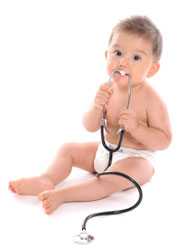 Baby with stethescope