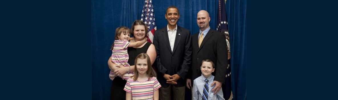 Wilkes family with President Obama