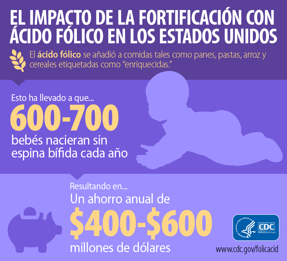 Folic acid fortifications in the US has led to 600-700 babies born without spina bifida each year