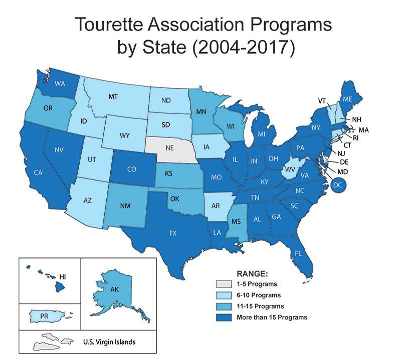 Programs conducted by the Tourette Association-CDC Partnership (2004-2015)