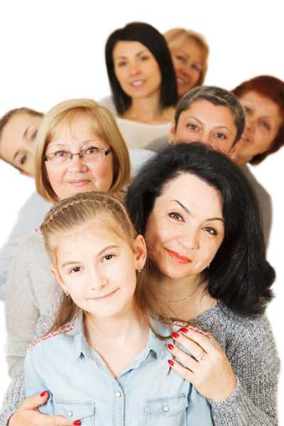Group of women with different ages