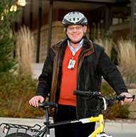 Dr. William Bucknam with bike