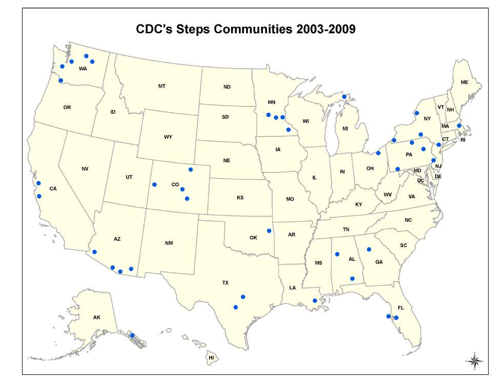 CDC's Steps Communities map 2003-2009