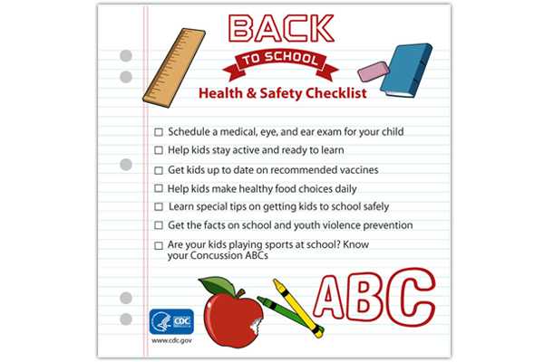 School health and safety checklist infographic