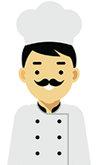 Graphic artwork of a chef