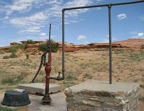 	Image of a hand pump well on a Navajo reservation.