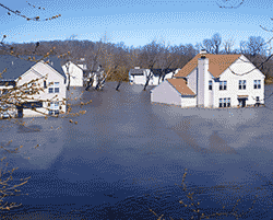 Photo of a flooded neighborhood