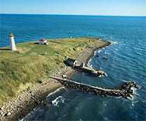Image of coastal jetty with lighthouse