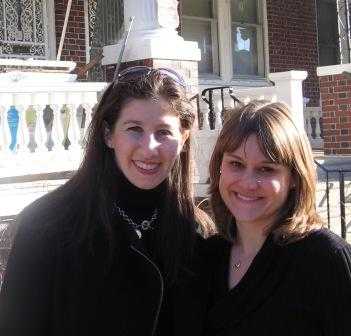 Lara Ford and Christine Bottrell (Harvard School of Public Health) are photographed during a neighborhood site visit