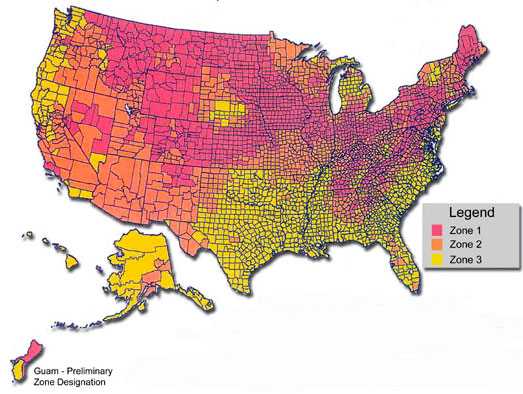 Figure 5.5. EPA Map of Radon Zones