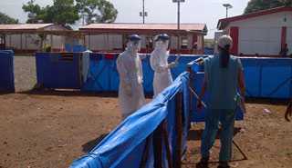 Image of an Ebola medical camp. 