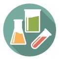 Icon of beakers and test tubes to represent 'Enhance laboratory capacity'