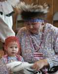 Native Alaskin woman and child