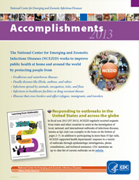 Cover page for NCEZID 2013 Accomplishments