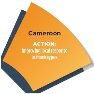Section of a wheel with words - Cameroon ACTION: Improving local response to monkeypox
