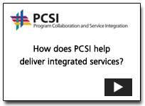 	How does PCSI help deliver integrated services? This  podcast describes how PCSI strengthens collaborative work across disease areas  and integrates services that are provid­ed by related programs, especially  prevention activities related to HIV/AIDS, viral hepa­titis, other sexually  transmitted diseases (STDs), and tuberculosis (TB) at the client level.