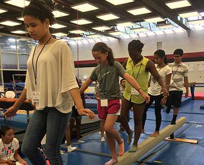 Campers record beam time at UMD gym