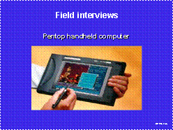 picture of pentop computer used in interviews