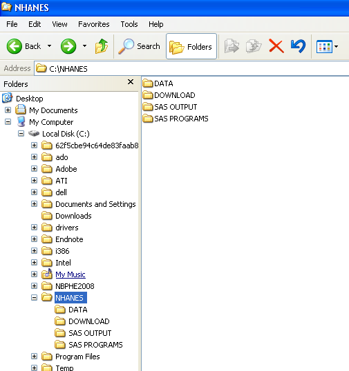 screenshot of suggested folder structure