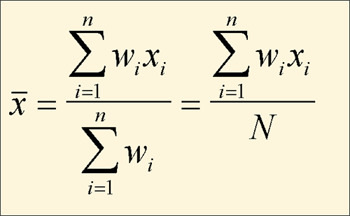 Equation for Weighted Arithmetic Mean
